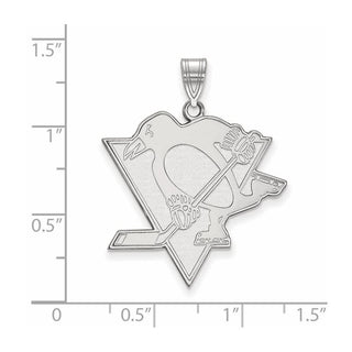 14k White Gold LogoArt Pittsburgh Penguins Extra Large Pendant