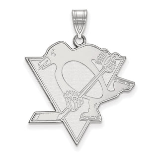 10k White Gold LogoArt Pittsburgh Penguins Extra Large Pendant