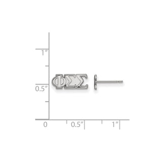 Sterling Silver Rhodium-plated LogoArt Phi Sigma Sigma Sorority Greek Letters Extra Small Post Earrings