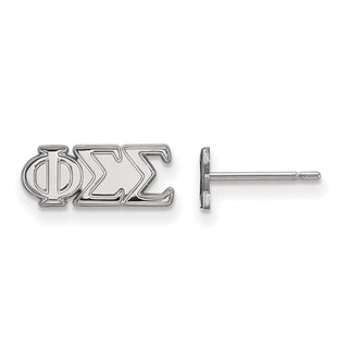 Sterling Silver Rhodium-plated LogoArt Phi Sigma Sigma Sorority Greek Letters Extra Small Post Earrings
