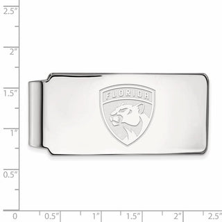 Sterling Silver Rhodium-plated NHL LogoArt Florida Panthers Money Clip