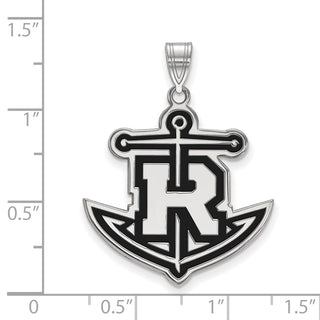 Sterling Silver Rhodium-plated LogoArt Rollins College Anchor Extra Large Enameled Pendant