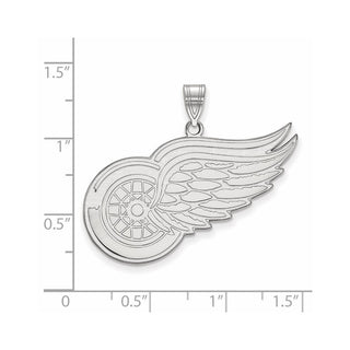 10k White Gold NHL LogoArt Detroit Red Wings Extra Large Pendant