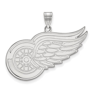 Sterling Silver Rhodium-plated NHL LogoArt Detroit Red Wings Extra Large Pendant