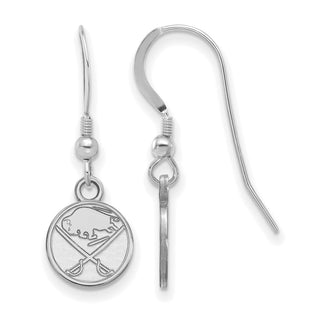 Sterling Silver Rhodium-plated NHL LogoArt Buffalo Sabres Extra Small Dangle Earrings