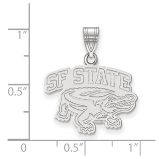 Sterling Silver Rhodium-plated LogoArt San Francisco State University Medium Pendant