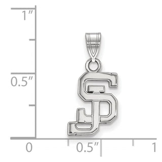 10k White Gold LogoArt San Jose State University S-J Small Pendant