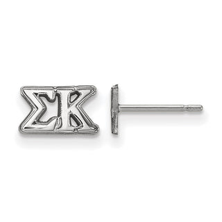 Sterling Silver Rhodium-plated LogoArt Sigma Kappa Sorority Greek Letters Extra Small Post Earrings