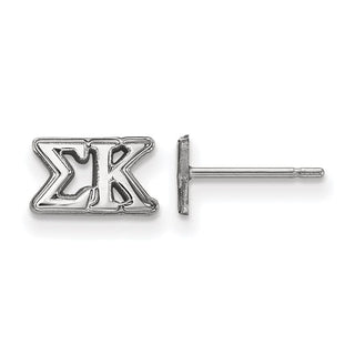 Sterling Silver Rhodium-plated LogoArt Sigma Kappa Sorority Greek Letters Extra Small Post Earrings