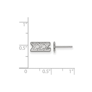 Sterling Silver Rhodium-plated LogoArt Sigma Sigma Sigma Sorority Greek Letters Extra Small Post Earrings