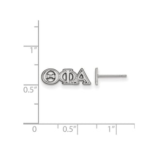 Sterling Silver Rhodium-plated LogoArt Theta Phi Alpha Sorority Greek Letters Extra Small Post Earrings