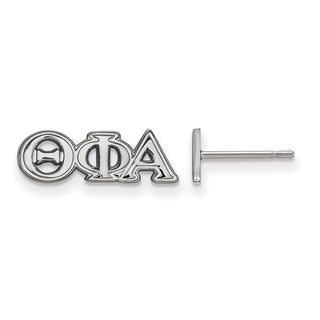 Sterling Silver Rhodium-plated LogoArt Theta Phi Alpha Sorority Greek Letters Extra Small Post Earrings