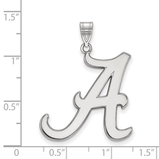 14k White Gold LogoArt University of Alabama Letter A Extra Large Pendant