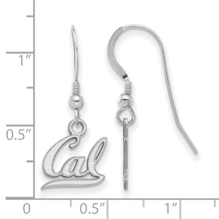 Sterling Silver Rhodium-plated LogoArt University of California Berkeley Extra Small Dangle Wire Earrings