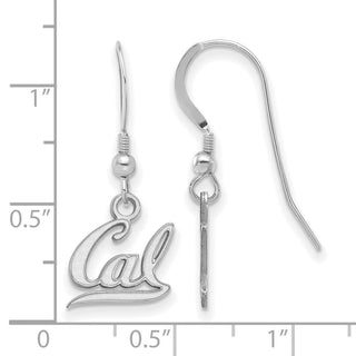 Sterling Silver Rhodium-plated LogoArt University of California Berkeley Extra Small Dangle Wire Earrings