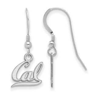 Sterling Silver Rhodium-plated LogoArt University of California Berkeley Extra Small Dangle Wire Earrings