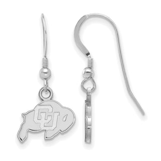Sterling Silver Rhodium-plated LogoArt University of Colorado Buffalo Extra Small Dangle Wire Earrings