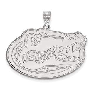 Sterling Silver Rhodium-plated LogoArt University of Florida Gator Extra Large Pendant