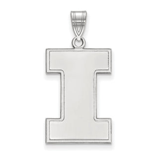 Sterling Silver Rhodium-plated LogoArt University of Illinois Letter I Extra Large Pendant