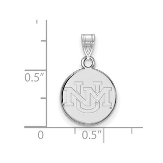 Sterling Silver Rhodium-plated LogoArt University of New Mexico Small Pendant