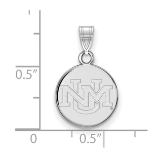 Sterling Silver Rhodium-plated LogoArt University of New Mexico Small Pendant