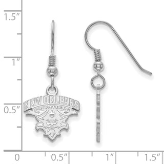 Sterling Silver Rhodium-plated LogoArt University of New Orleans U-N-O Small Dangle Wire Earrings