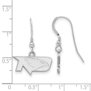 Sterling Silver Rhodium-plated LogoArt University of North Dakota Extra Small Dangle Wire Earrings