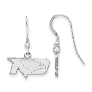 Sterling Silver Rhodium-plated LogoArt University of North Dakota Extra Small Dangle Wire Earrings