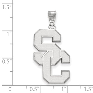 14k White Gold LogoArt University of Southern California S-C Extra Large Pendant