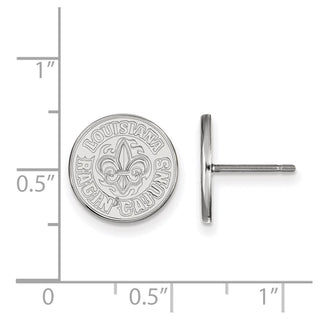 Sterling Silver Rhodium-plated LogoArt University of Louisiana at Lafayette Small Post Earrings