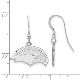 Sterling Silver Rhodium-plated LogoArt University of Southern Mississippi Eagle Small Dangle Wire Earrings