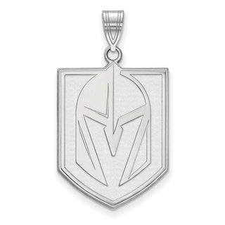 Sterling Silver Rhodium-plated NHL LogoArt NHL Vegas Golden Knights Extra Large Pendant