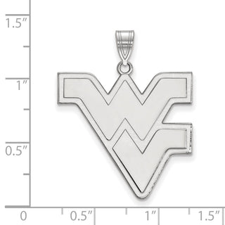 10k White Gold LogoArt West Virginia University W-V Extra Large Pendant