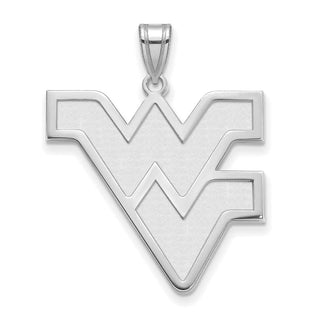 14k White Gold LogoArt West Virginia University W-V Extra Large Pendant
