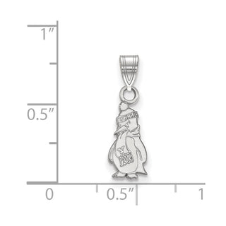 Sterling Silver Rhodium-plated LogoArt Youngstown State University Penguin Small Pendant