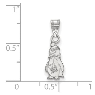 Sterling Silver Rhodium-plated LogoArt Youngstown State University Penguin Small Pendant
