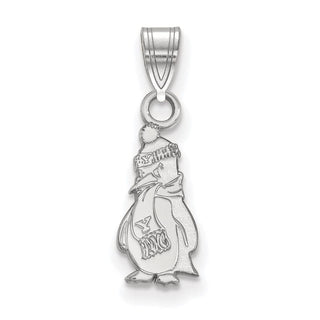 Sterling Silver Rhodium-plated LogoArt Youngstown State University Penguin Small Pendant