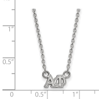 Sterling Silver Rhodium-plated LogoArt Alpha Phi Sorority Greek Letters Extra Small Pendant 18 inch Necklace