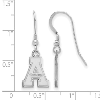Sterling Silver Rhodium-plated LogoArt Appalachian State University Small Dangle Wire Earrings