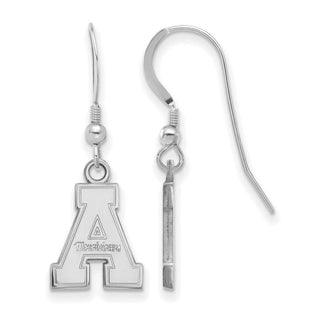 Sterling Silver Rhodium-plated LogoArt Appalachian State University Small Dangle Wire Earrings