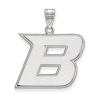 Sterling Silver Rhodium-plated LogoArt Boise State University Letter B Large Pendant