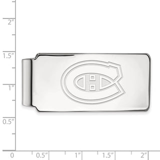 Sterling Silver Rhodium-plated NHL LogoArt Montreal Canadiens Money Clip