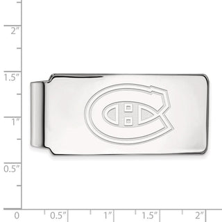 Sterling Silver Rhodium-plated NHL LogoArt Montreal Canadiens Money Clip