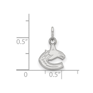 Sterling Silver Rhodium-plated NHL LogoArt Vancouver Canucks Extra Small Pendant