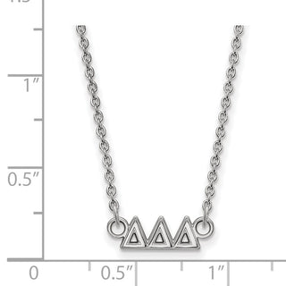 Sterling Silver Rhodium-plated LogoArt Delta Delta Delta Sorority Greek Letters Extra Small Pendant 18 inch Necklace