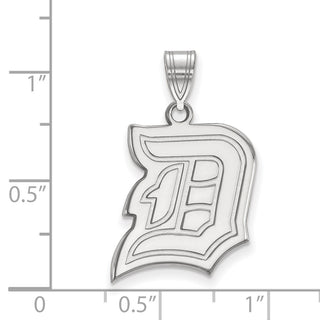 14k White Gold LogoArt Duquesne University Letter D Large Pendant