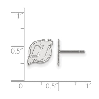 Sterling Silver Rhodium-plated NHL LogoArt New Jersey Devils Extra Small Post Earrings