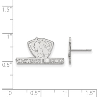 Sterling Silver Rhodium-plated LogoArt Eastern Illinois University Small Post Earrings