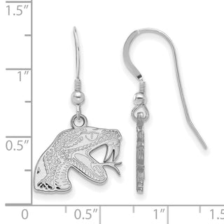 Sterling Silver Rhodium-plated LogoArt Florida A and M University Rattler Small Dangle Wire Earrings