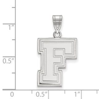 Sterling Silver Rhodium-plated LogoArt Fordham University Letter F Large Pendant